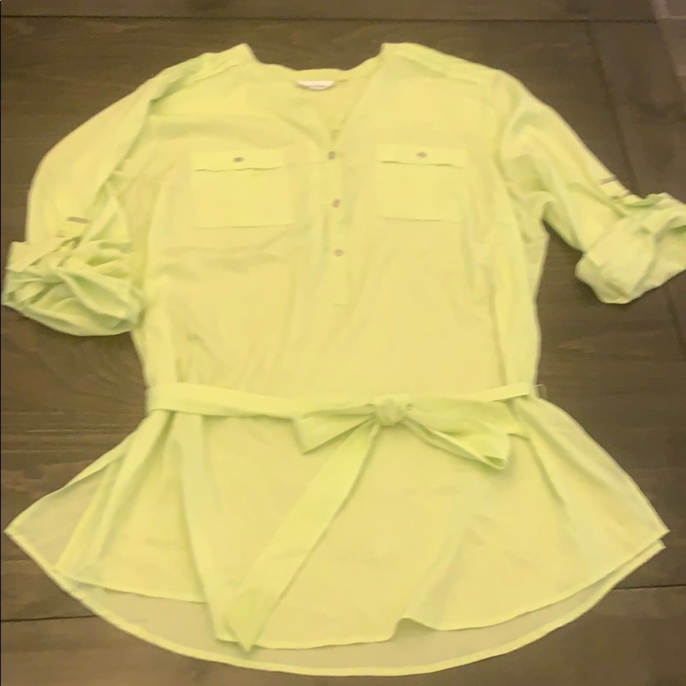 Calvin Klein key lime green utility top 1X